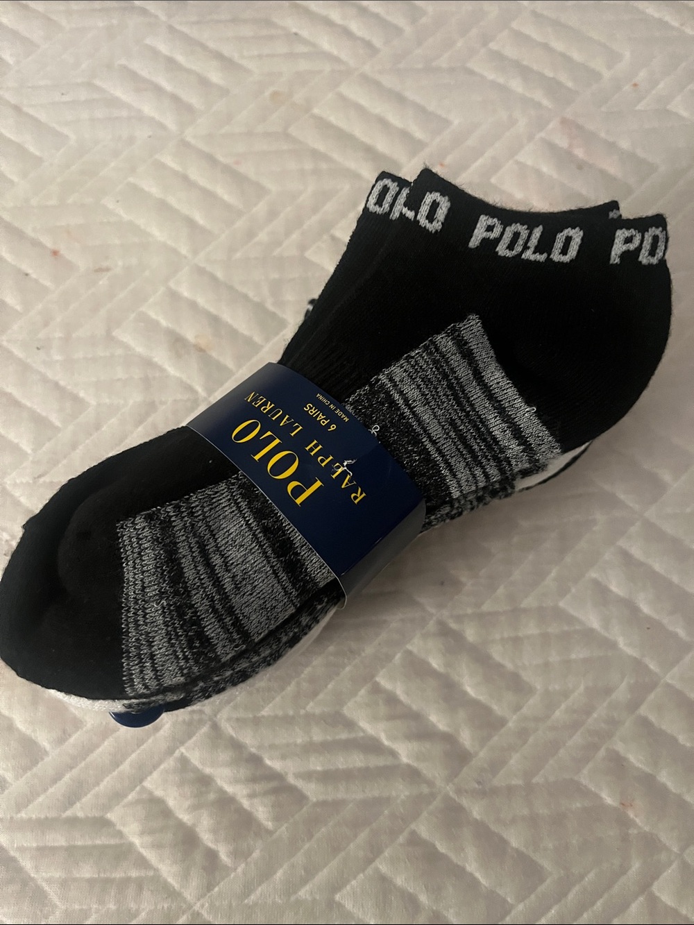 POLO BY RALPH LAUREN Black & White Low Cut Athletic No-Show Socks -